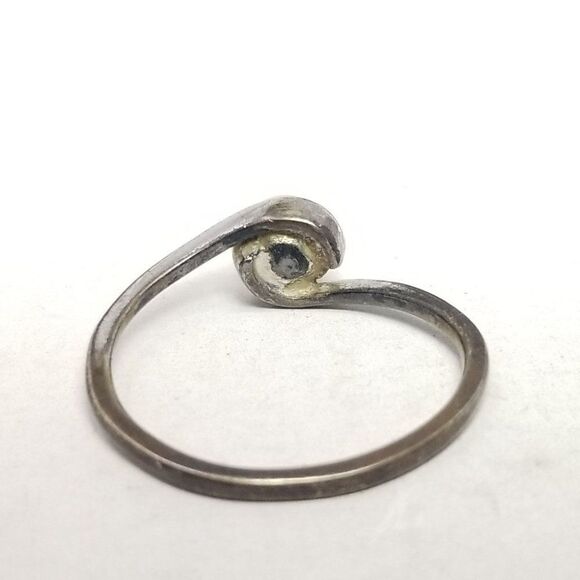 Vintage Avon Sterling Silver Solitaire Faux Pearl Ring, Size 6 Band, Estate - Picture 3 of 10